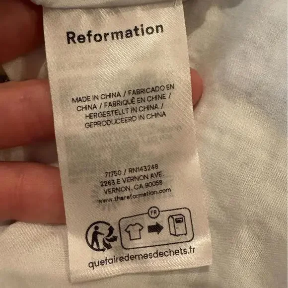 Reformation Coucou Linen Dress in Hanna Blue White Floral Size 6 100% Linen - Picture 7 of 9